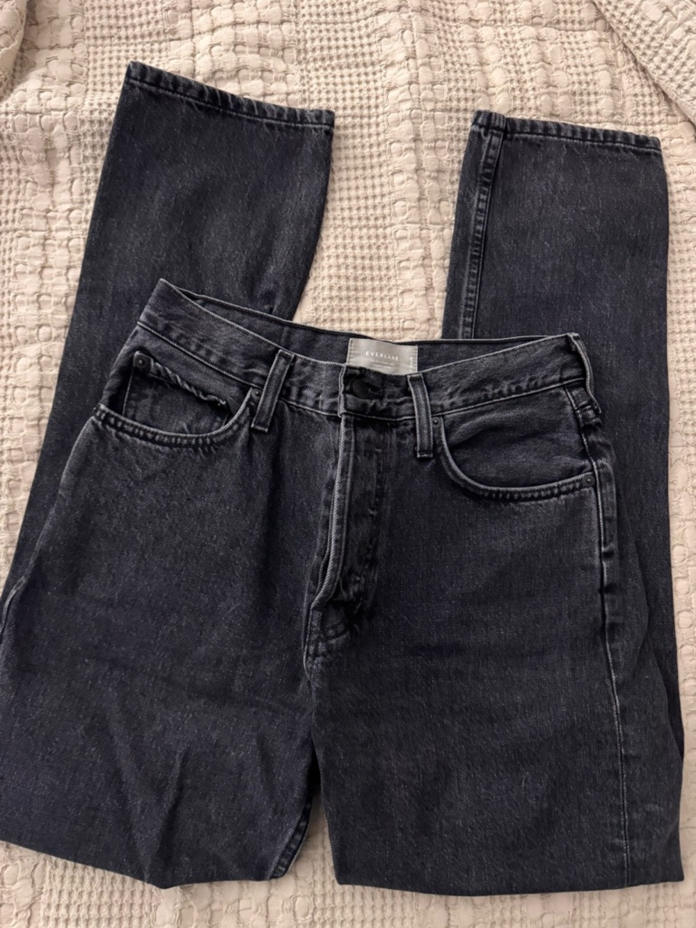 Everlane Charcoal High-Rise Straight Jeans